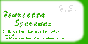 henrietta szerencs business card